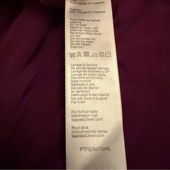 Isabella Oliver Plum Pleated Maternity Tunic Dress – Size 3 - Picture 5 of 5